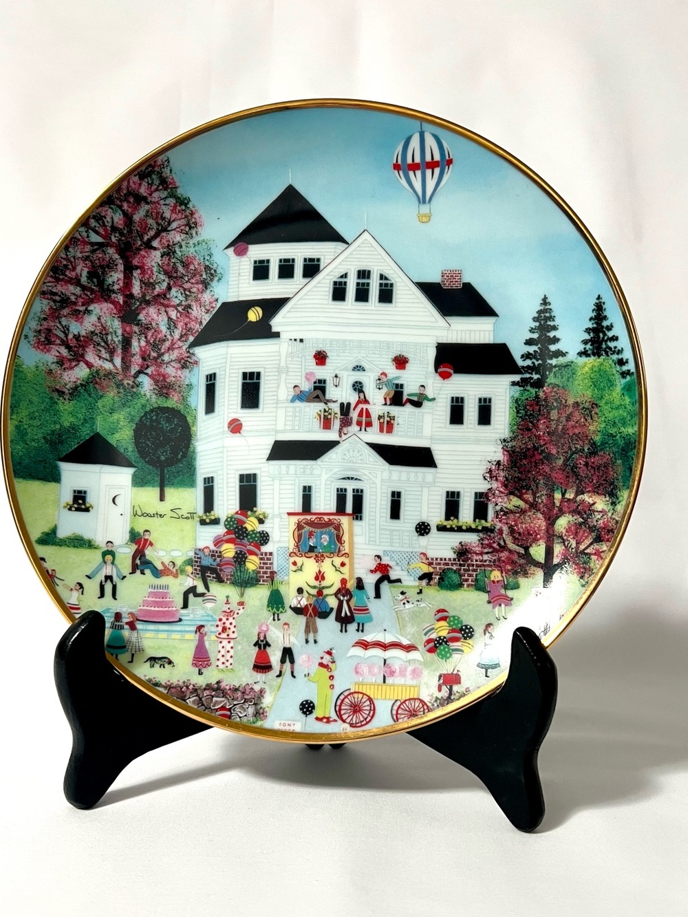 Franklin Mint White Porcelain 'Birthday Gala' Limited Edition Plate